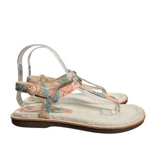 Reef Lofty Wrap T Tropical Peach Floral Thong Sandals Women's US 7 New